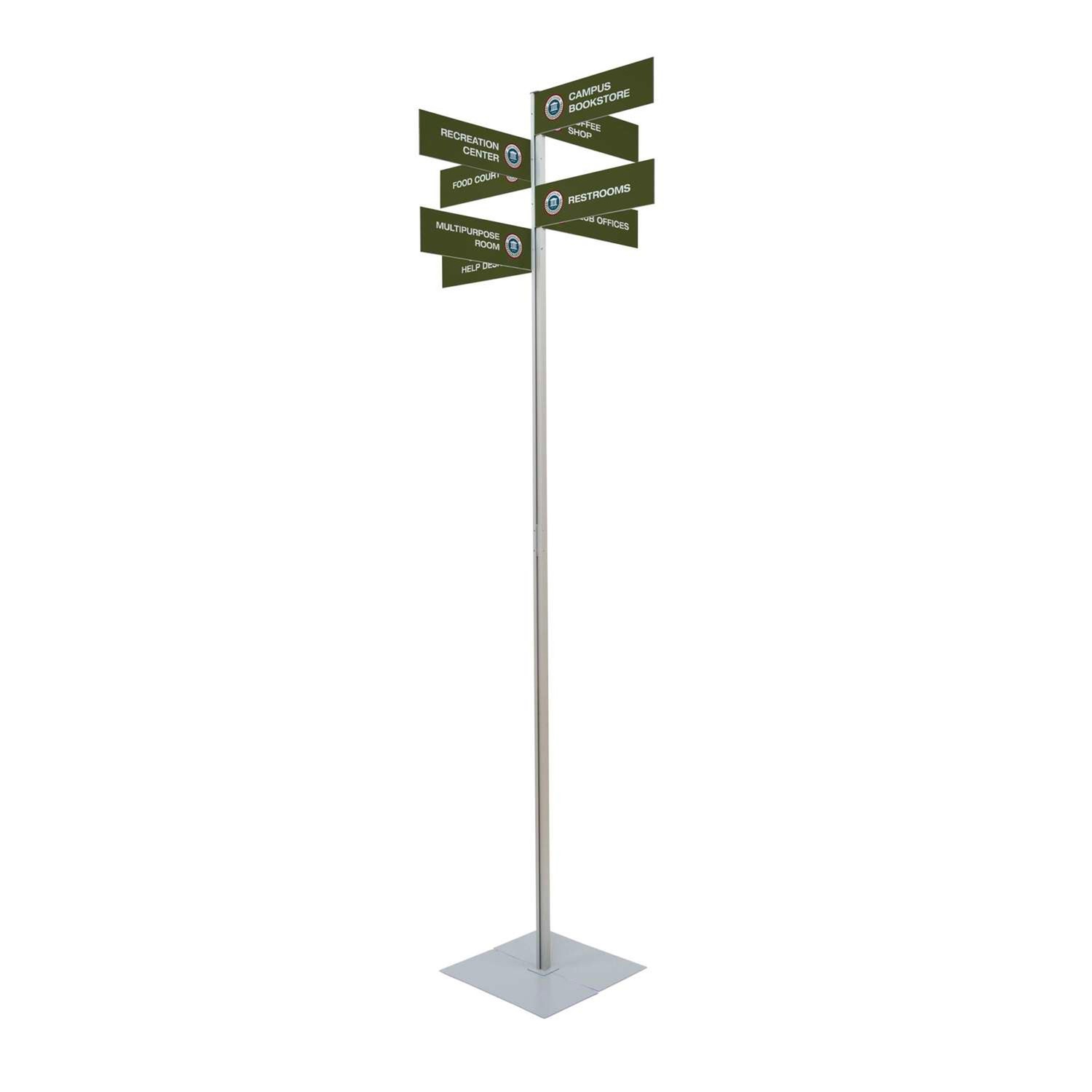 Way Finding Post Signage Wayfinding Rectangle Sign Post Kit (with Eight Double-Sided Imprinted ...
