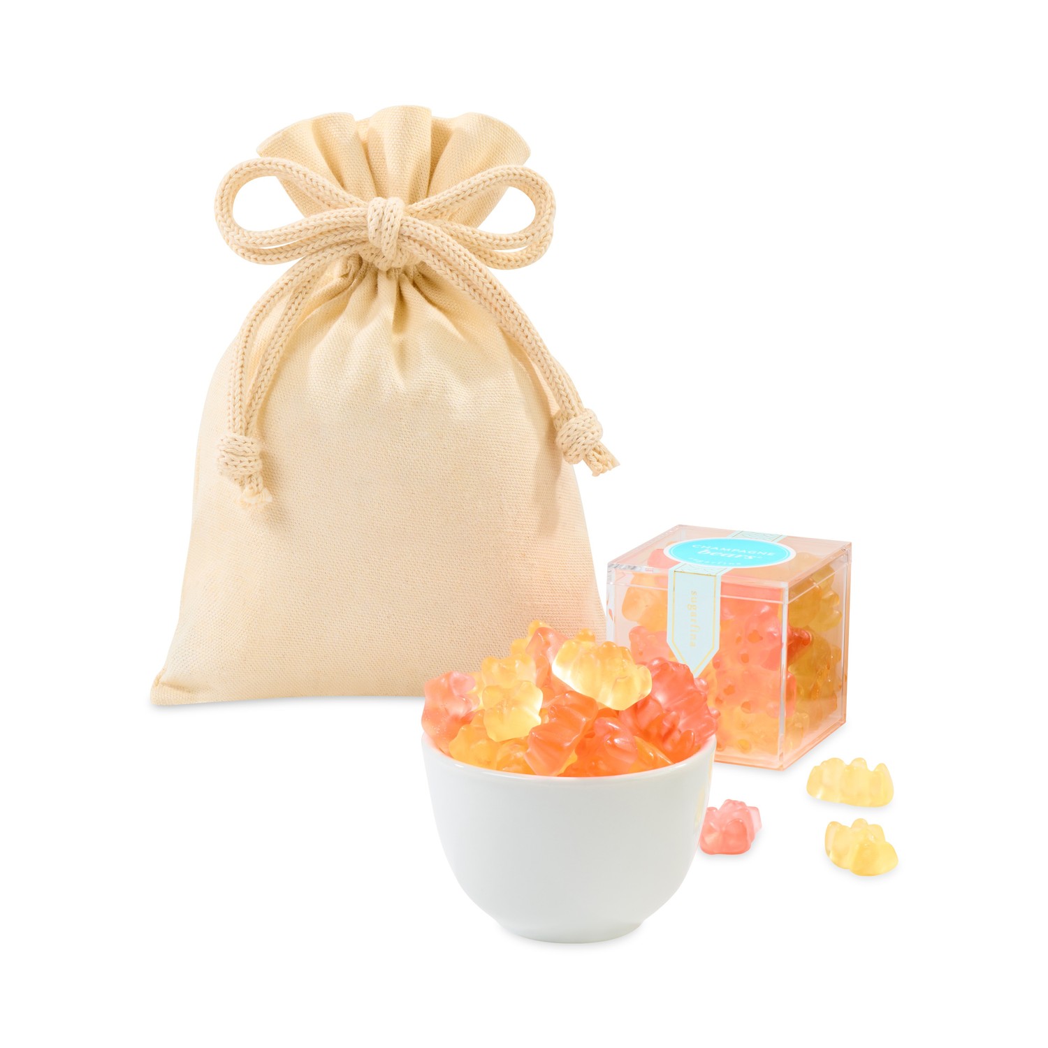 Sugarfina Champagne Bears Candy Cube Gift Bag